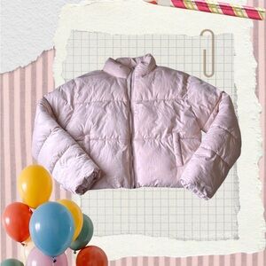 Women's Light Pink Puffer Jacket - Lightweight Insulated Coat